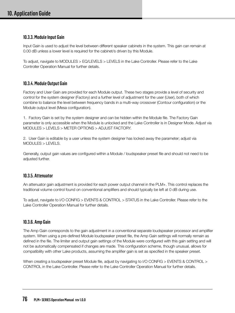Application guide 76 | Lab.gruppen PLM 20K44 User Manual | Page 76 / 92