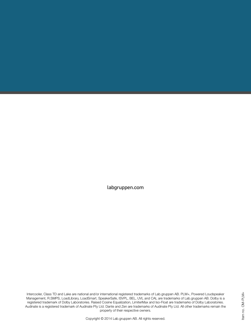 Lab.gruppen PLM 20K44 User Manual | Page 92 / 92