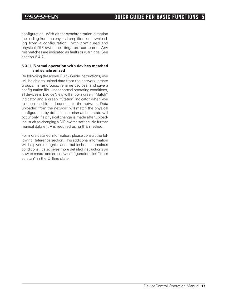 Quick guide for basic functions 5 | Lab.gruppen Bridge User Manual | Page 17 / 37