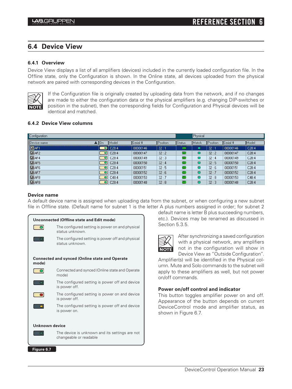 4 device view, 1 overview, 2 device view columns | Lab.gruppen Bridge User Manual | Page 23 / 37