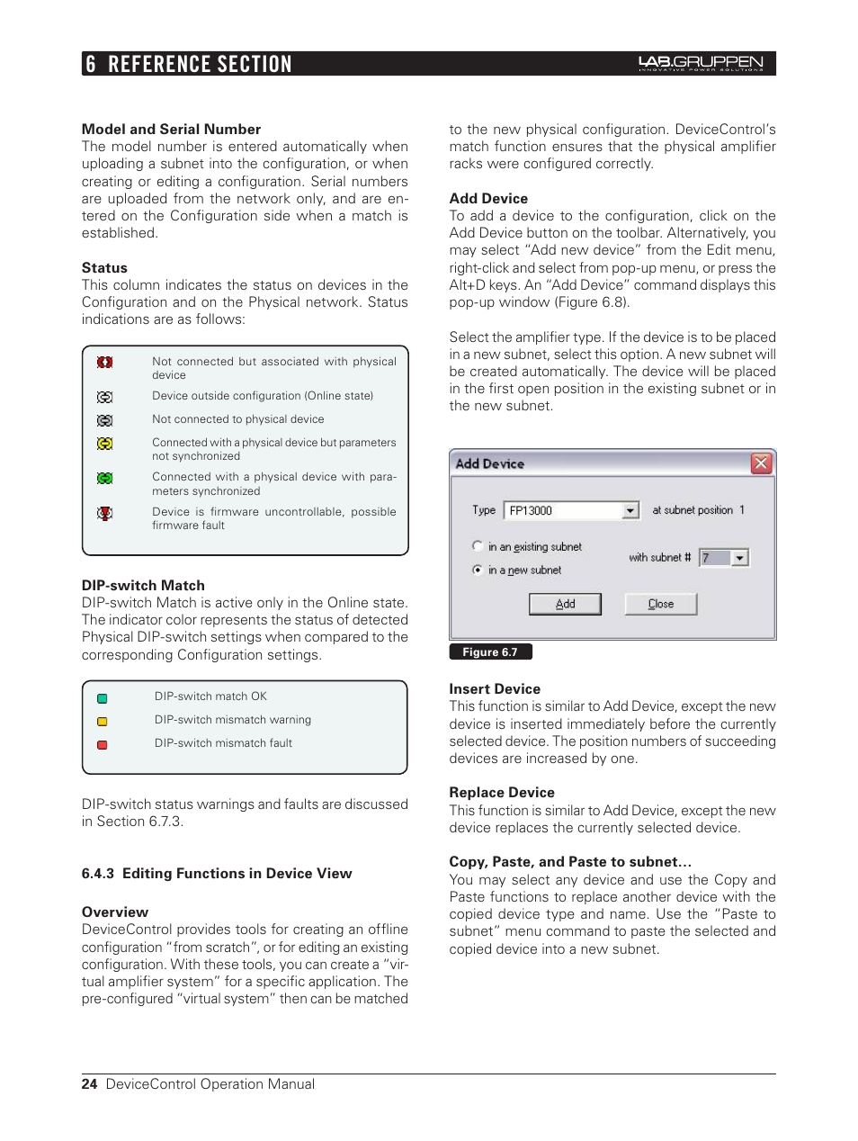 3 editing functions in device view | Lab.gruppen Bridge User Manual | Page 24 / 37