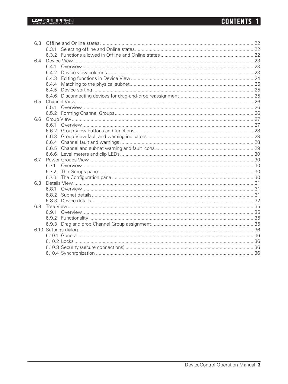 Contents 1 | Lab.gruppen Bridge User Manual | Page 3 / 37