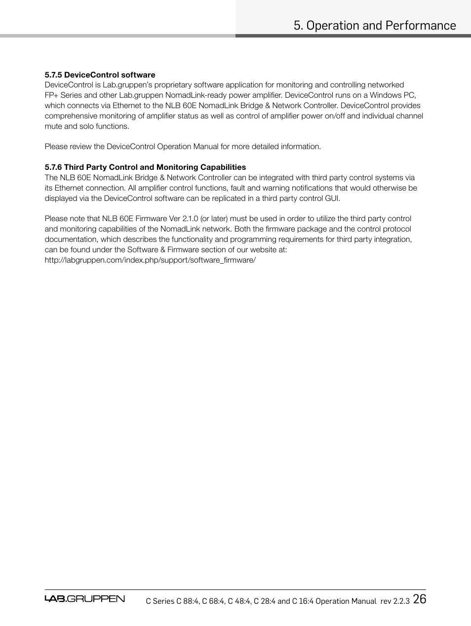Operation and performance 26 | Lab.gruppen C Series 88:4 User Manual | Page 33 / 44