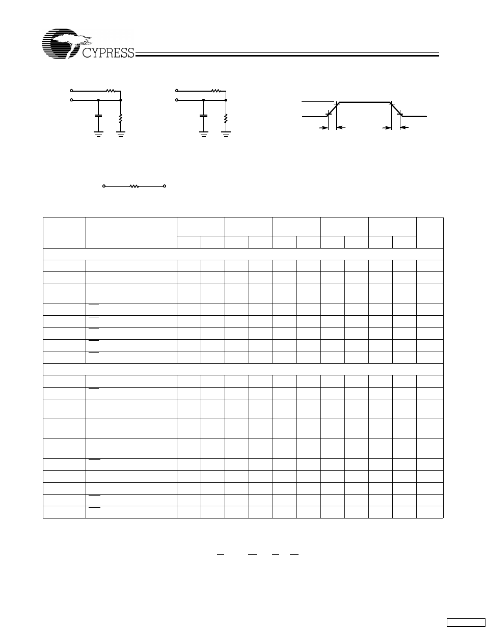 Ac test loads and waveforms, Switching characteristics | Cypress CY7C1007B User Manual | Page 4 / 9