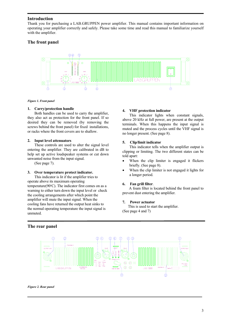 Lab.gruppen LAB 1000 User Manual | Page 3 / 11