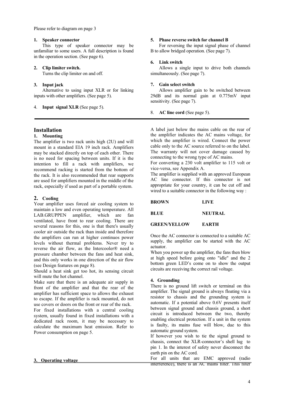 Lab.gruppen LAB 1000 User Manual | Page 4 / 11