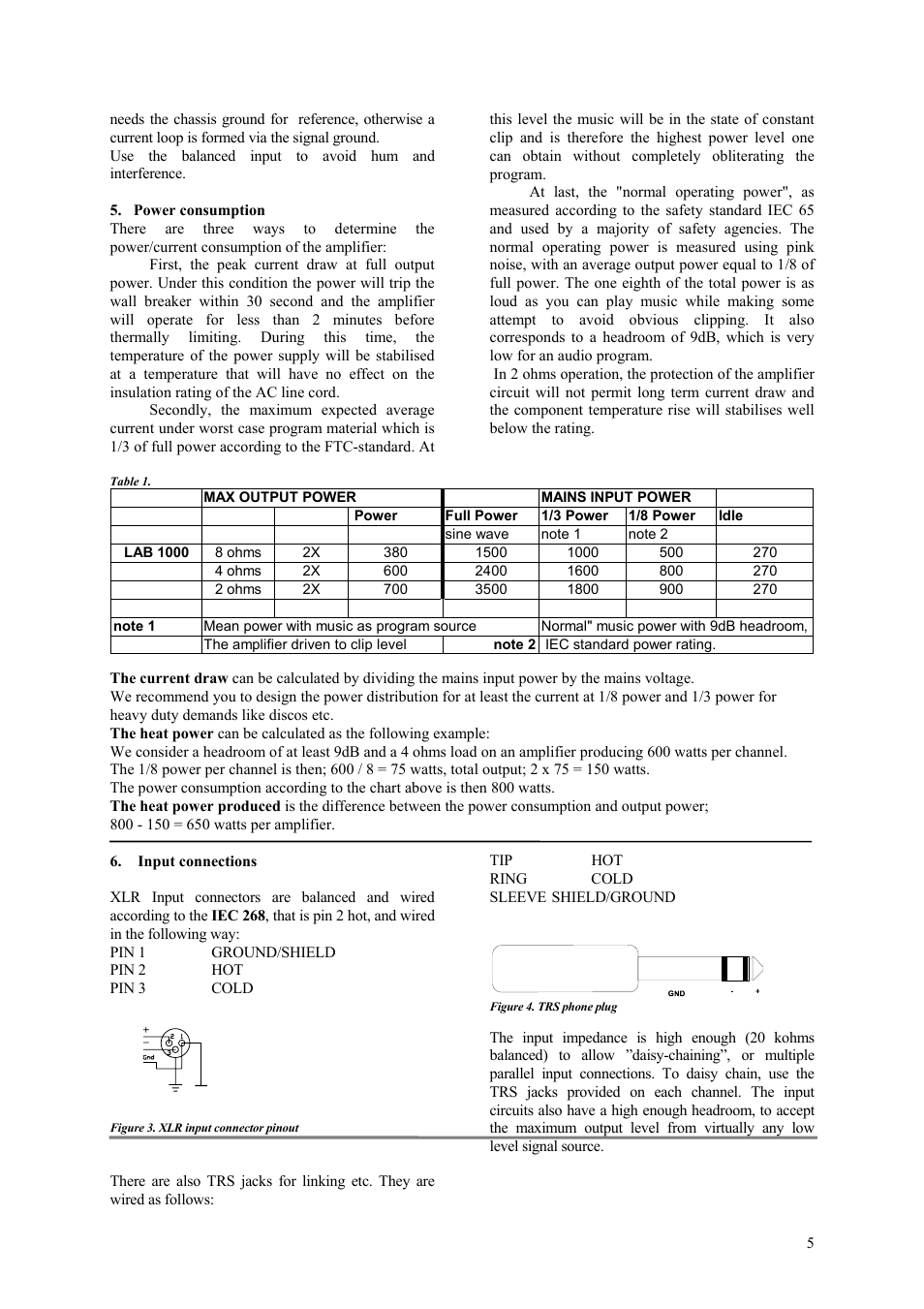 Lab.gruppen LAB 1000 User Manual | Page 5 / 11