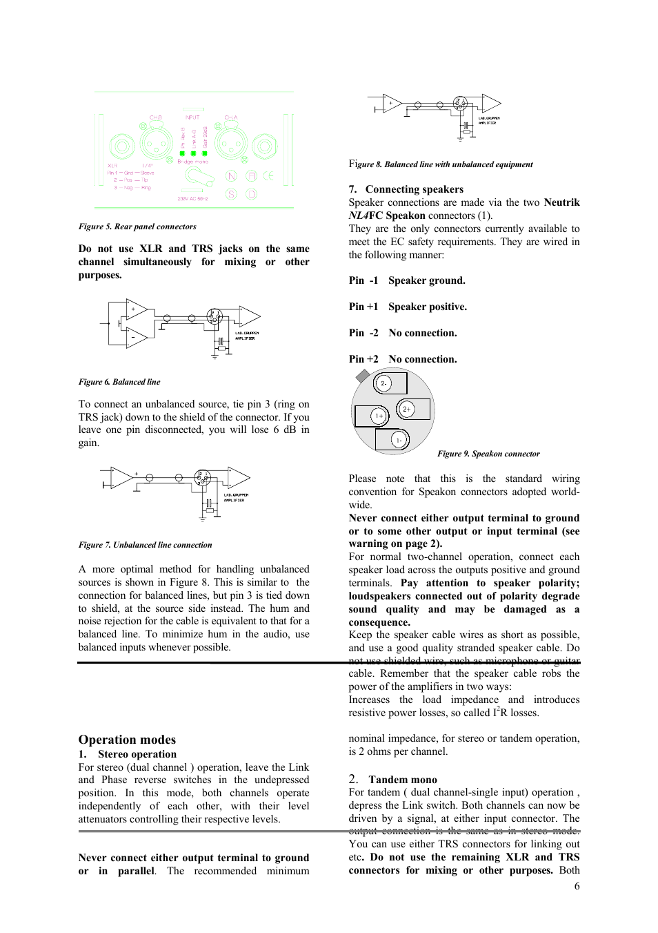 Operation modes | Lab.gruppen LAB 1000 User Manual | Page 6 / 11