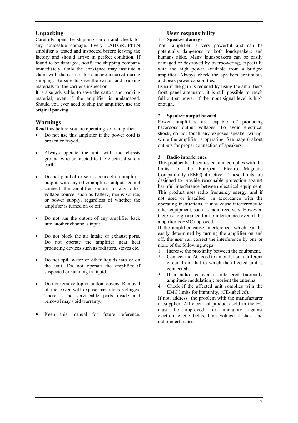 Lab.gruppen LAB 1300C User Manual | Page 2 / 12