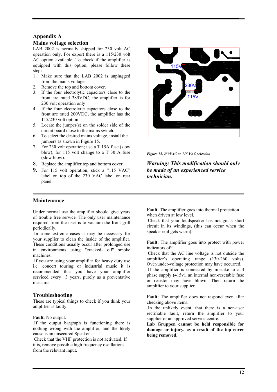 Lab.gruppen LAB 2002 User Manual | Page 12 / 13