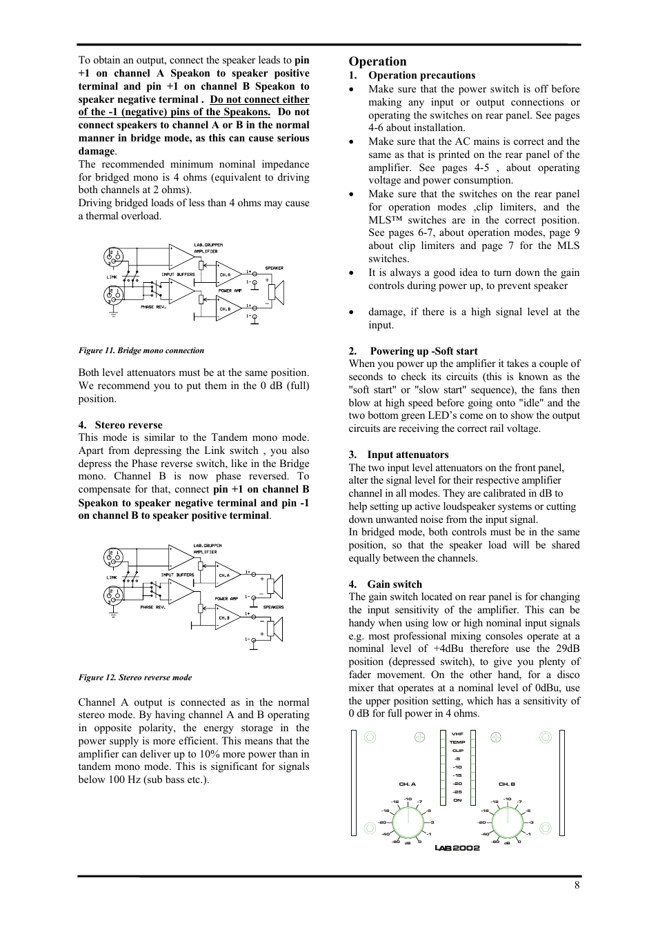 Operation | Lab.gruppen LAB 2002 User Manual | Page 8 / 13