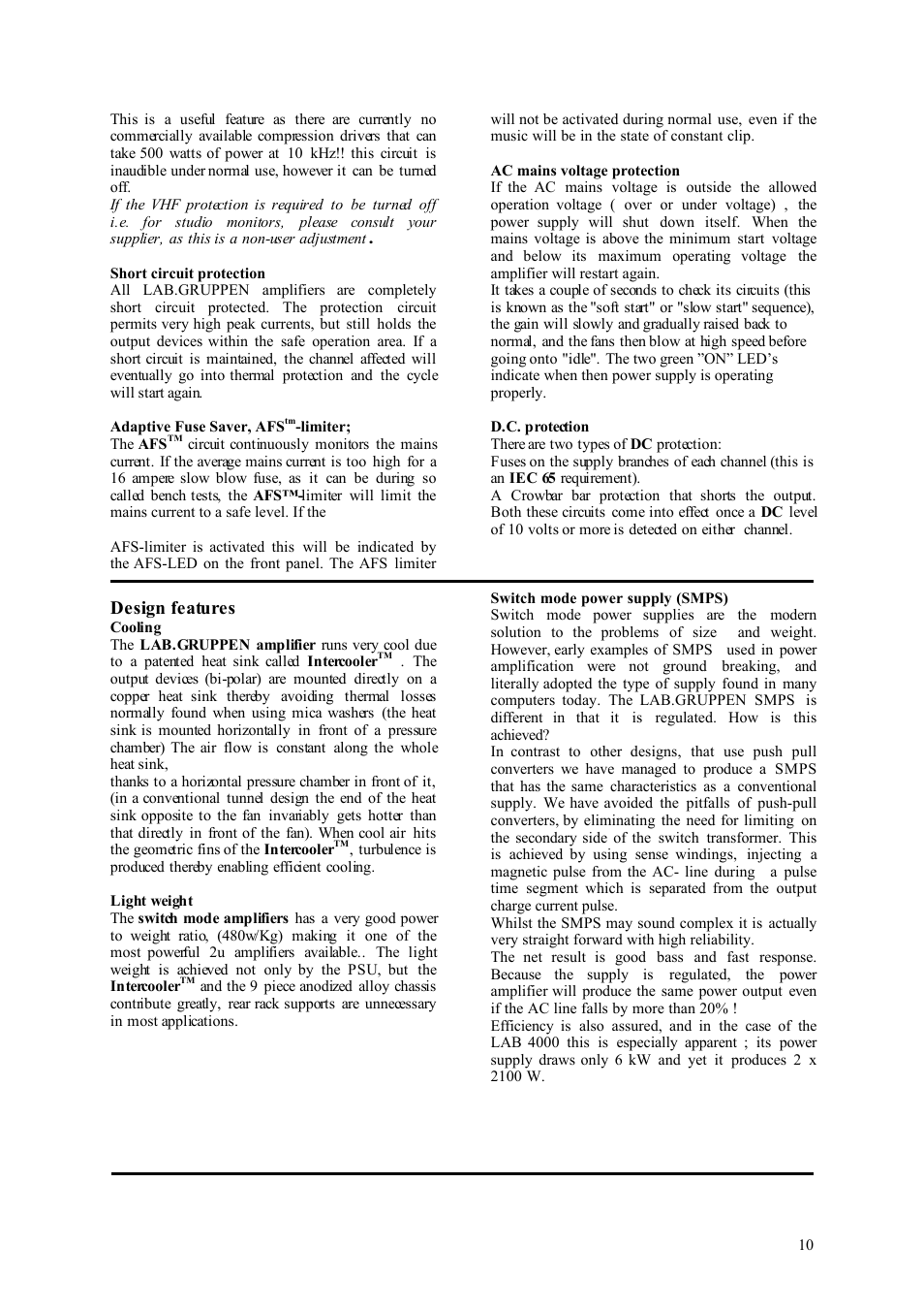 Lab.gruppen LAB 4000 User Manual | Page 10 / 13