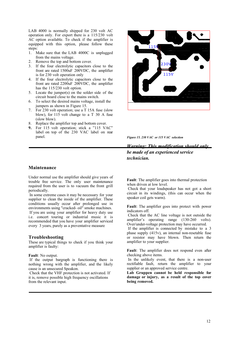 Lab.gruppen LAB 4000 User Manual | Page 12 / 13