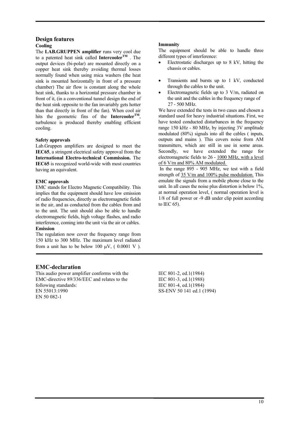 Lab.gruppen LAB 500 User Manual | Page 10 / 12