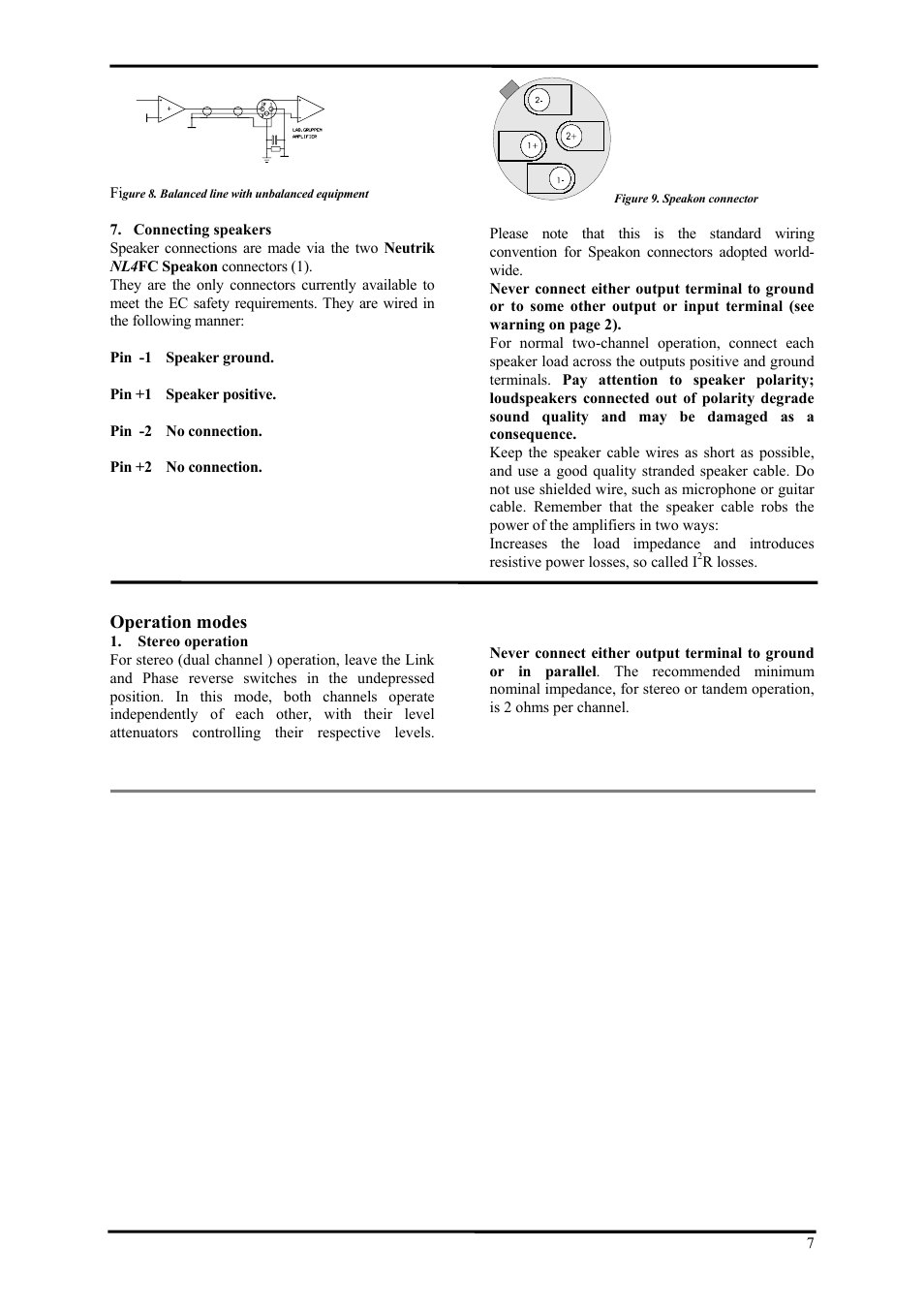 Operation modes | Lab.gruppen LAB 500 User Manual | Page 7 / 12