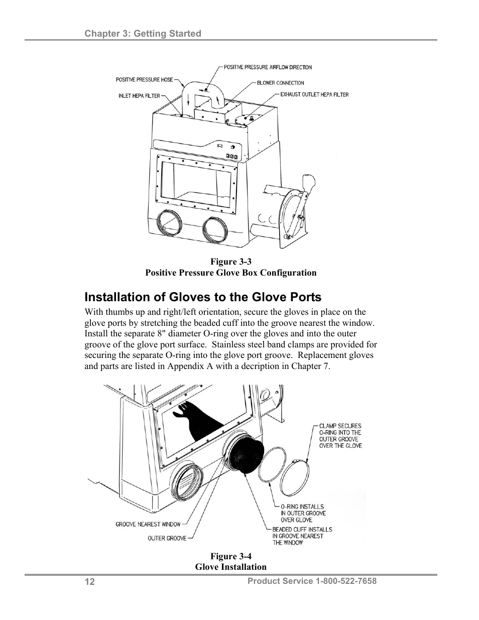 Installation of gloves to the glove ports | Labconco XPert Weigh Boxes 5220331 User Manual | Page 16 / 55