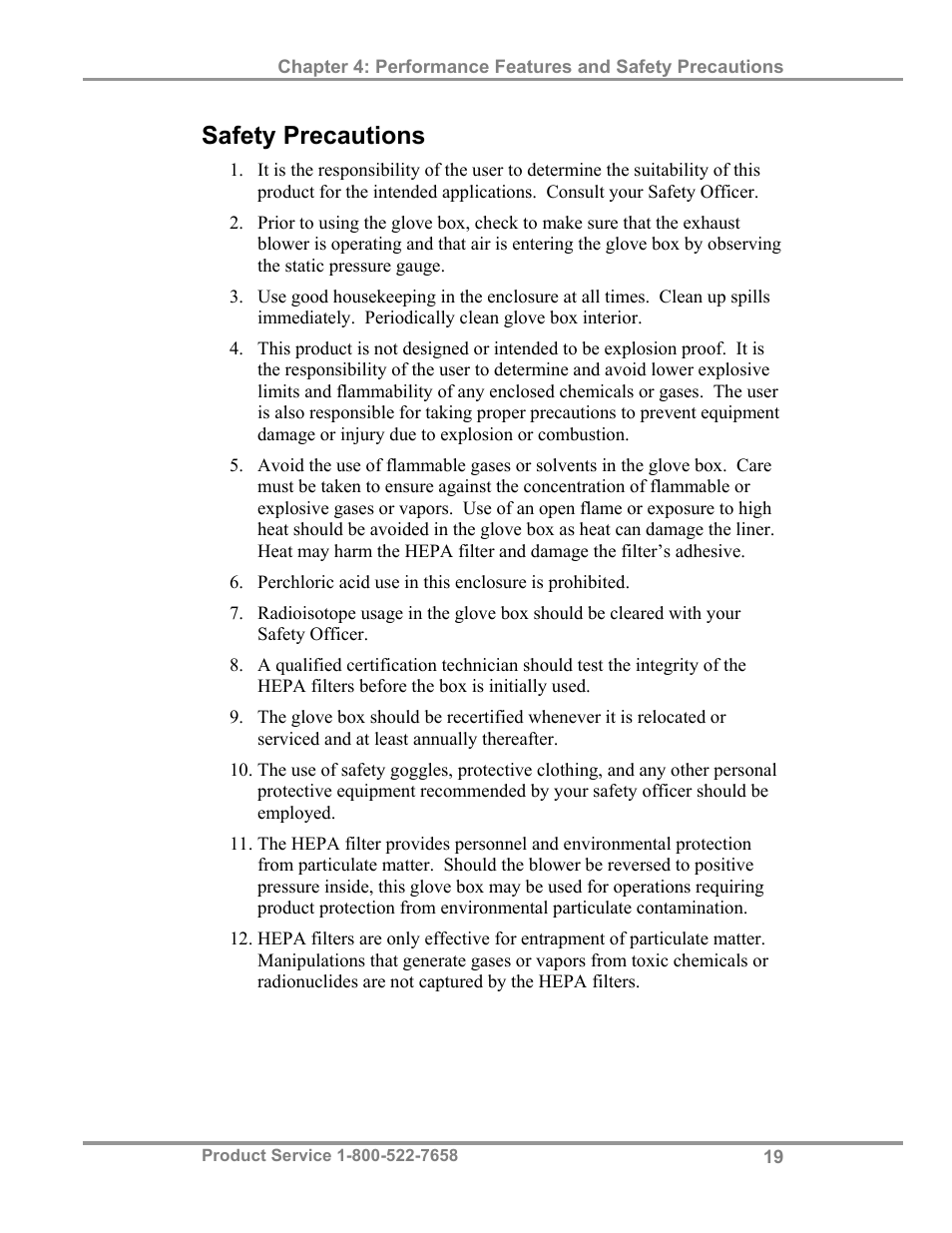 Safety precautions | Labconco XPert Weigh Boxes 5220331 User Manual | Page 23 / 55