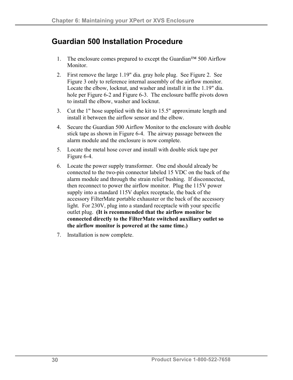 Guardian 500 installation procedure | Labconco XVS Ventilation Stations 4865060 User Manual | Page 34 / 59