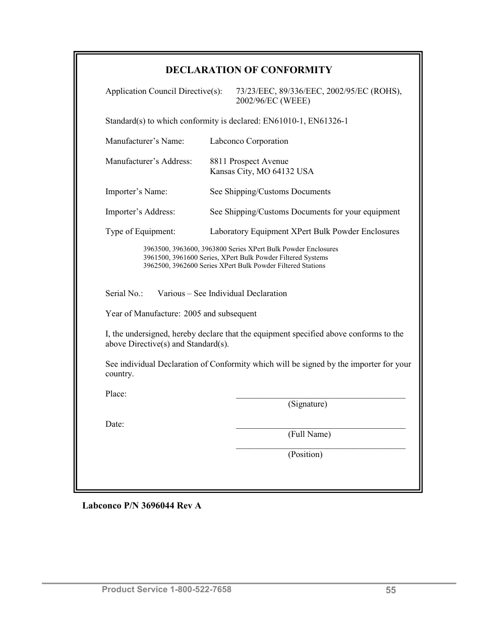 Labconco XVS Ventilation Stations 4865060 User Manual | Page 59 / 59