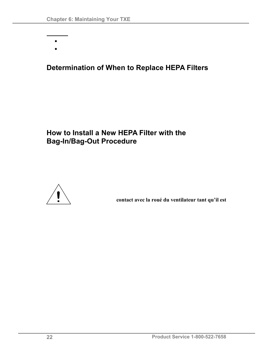 Determination of when to replace hepa filters | Labconco TXE Tall XPerEnclosure 3892022 User Manual | Page 26 / 48