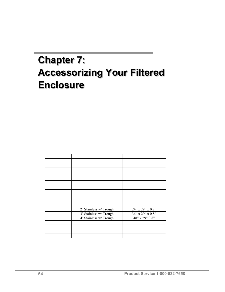 Chapter 7: accessorizing your filtered enclosure | Labconco XPert Filtered Balance Stations 3962622 User Manual | Page 58 / 81