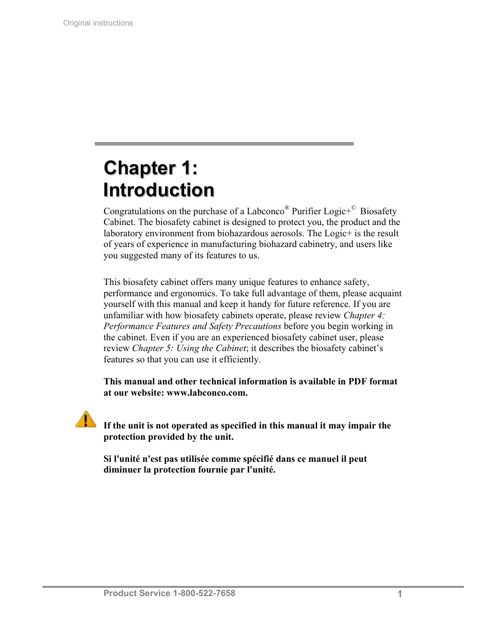 Labconco Biological Safety Cabinets 30268 Series User Manual | Page 7 / 61