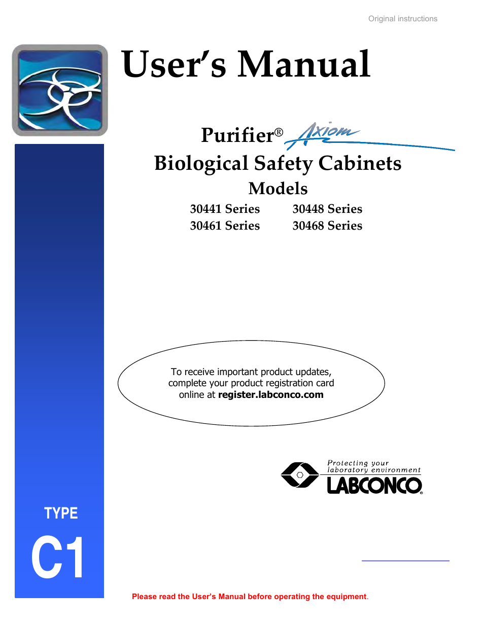 Labconco Biological Safety Cabinets 30468 Series User Manual | 71 pages