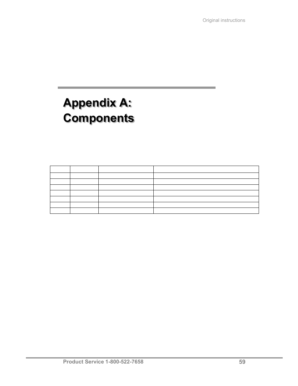 Appendix a: components | Labconco Biological Safety Cabinets 30468 Series User Manual | Page 65 / 71