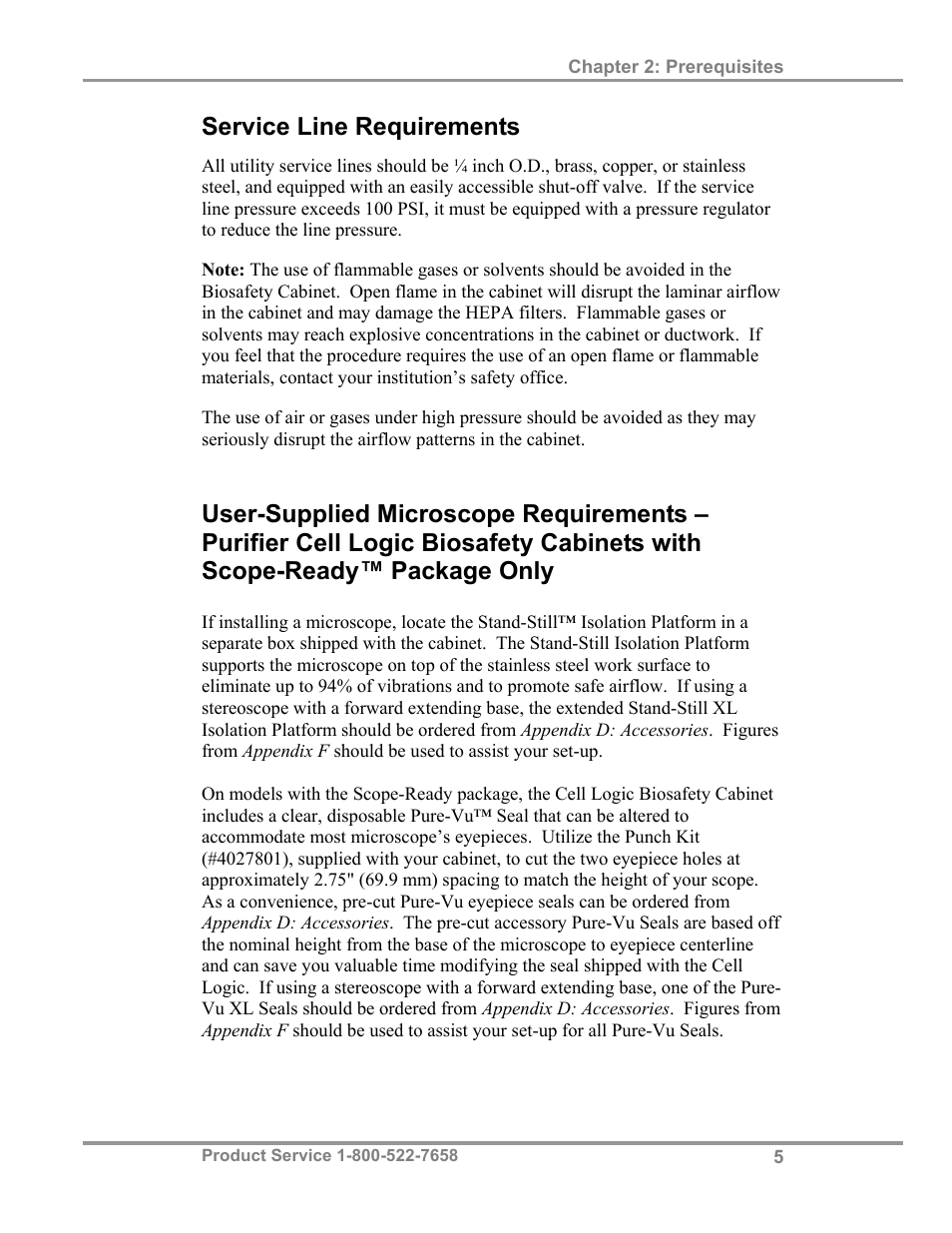 Service line requirements | Labconco Biological Safety Cabinets 34609 Series User Manual | Page 10 / 85