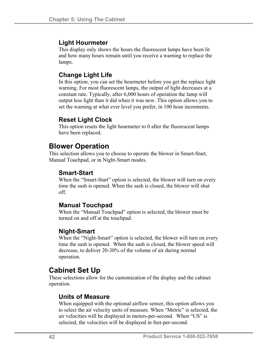 Blower operation, Cabinet set up | Labconco Biological Safety Cabinets 34609 Series User Manual | Page 47 / 85