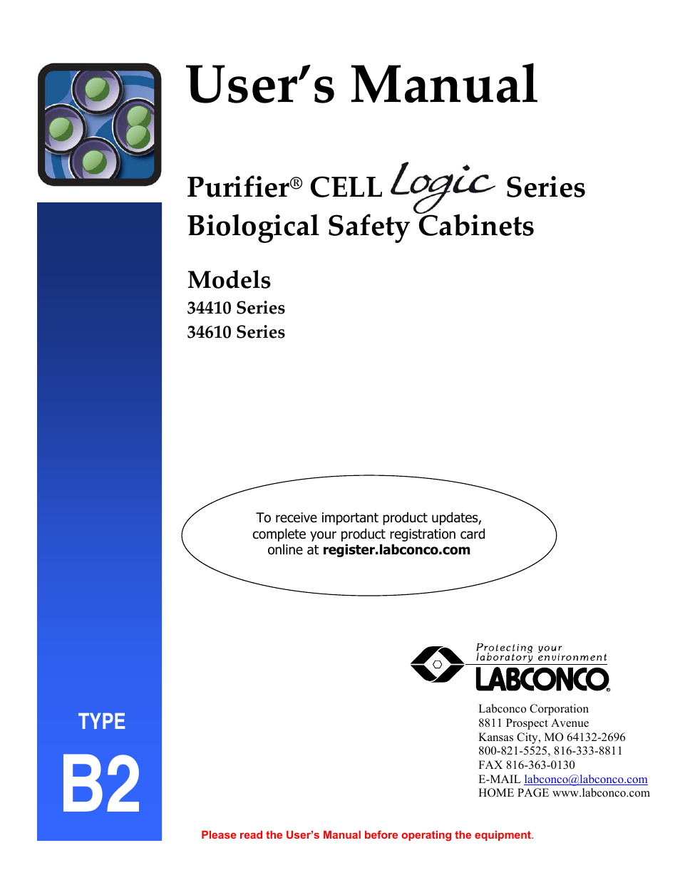 Labconco Biological Safety Cabinets 34610 Series User Manual | 85 pages