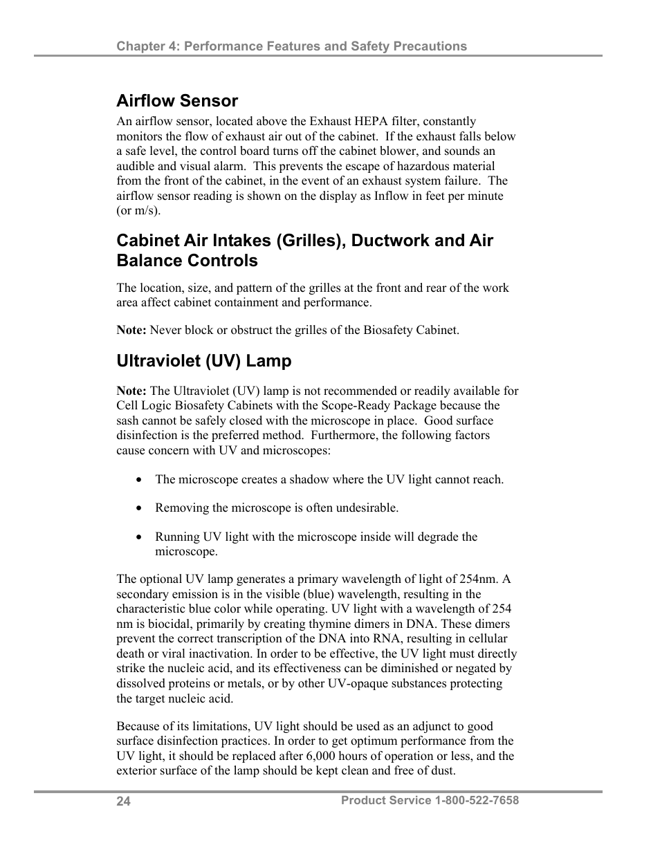 Airflow sensor, Ultraviolet (uv) lamp | Labconco Biological Safety Cabinets 34610 Series User Manual | Page 29 / 85