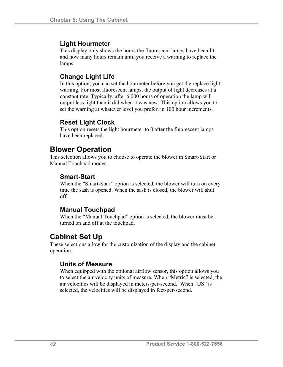 Blower operation, Cabinet set up | Labconco Biological Safety Cabinets 34610 Series User Manual | Page 47 / 85