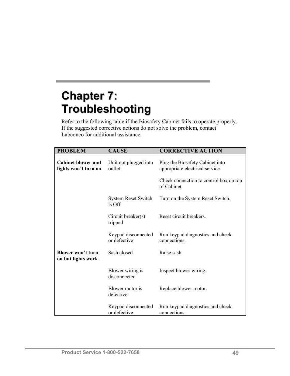 Labconco Biological Safety Cabinets 34610 Series User Manual | Page 54 / 67