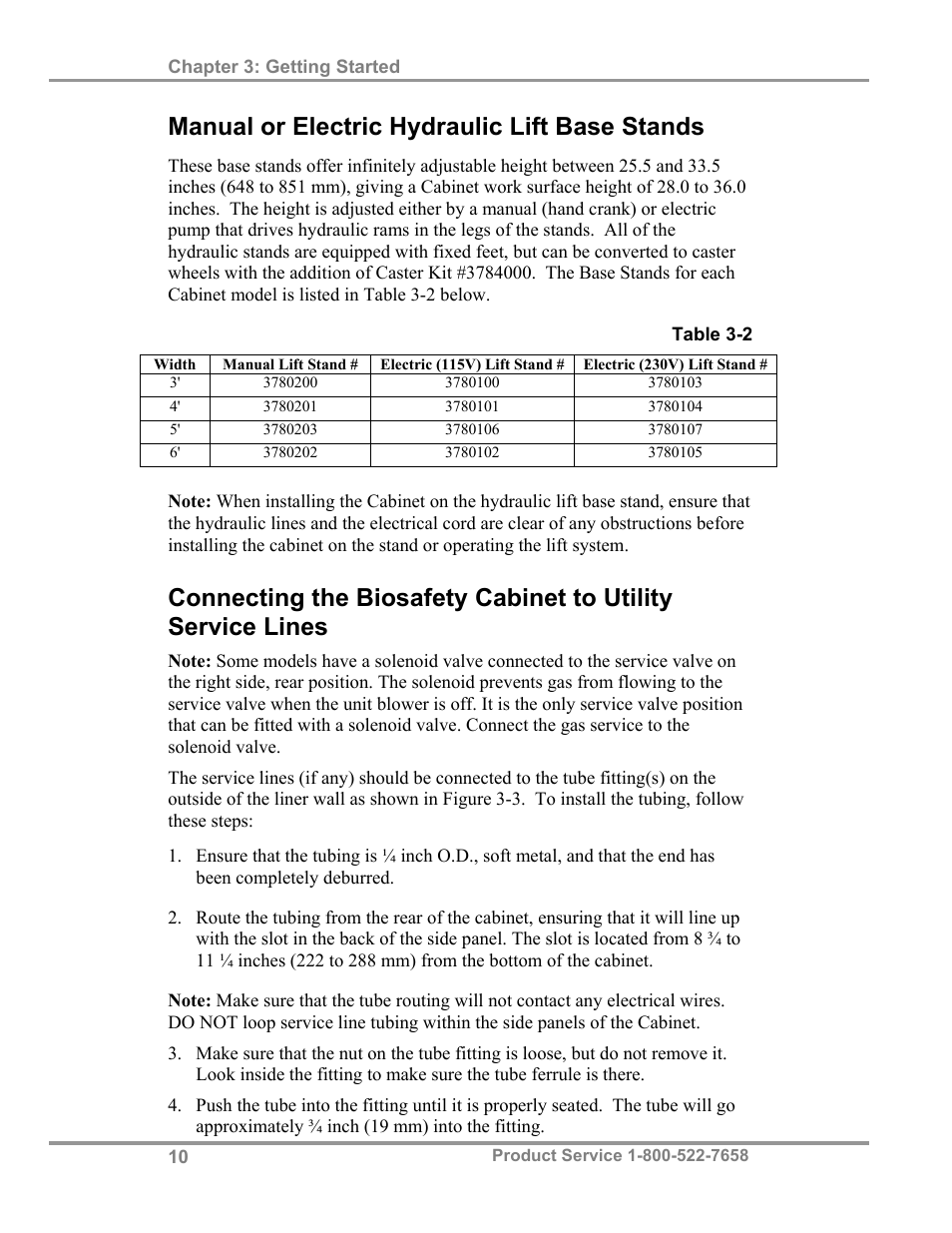 Manual or electric hydraulic lift base stands | Labconco Biological Safety Cabinets 34608 Series User Manual | Page 15 / 69