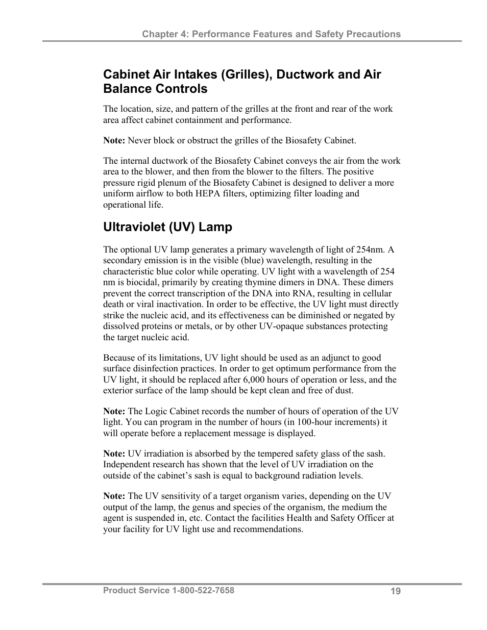 Ultraviolet (uv) lamp | Labconco Biological Safety Cabinets 34608 Series User Manual | Page 24 / 69