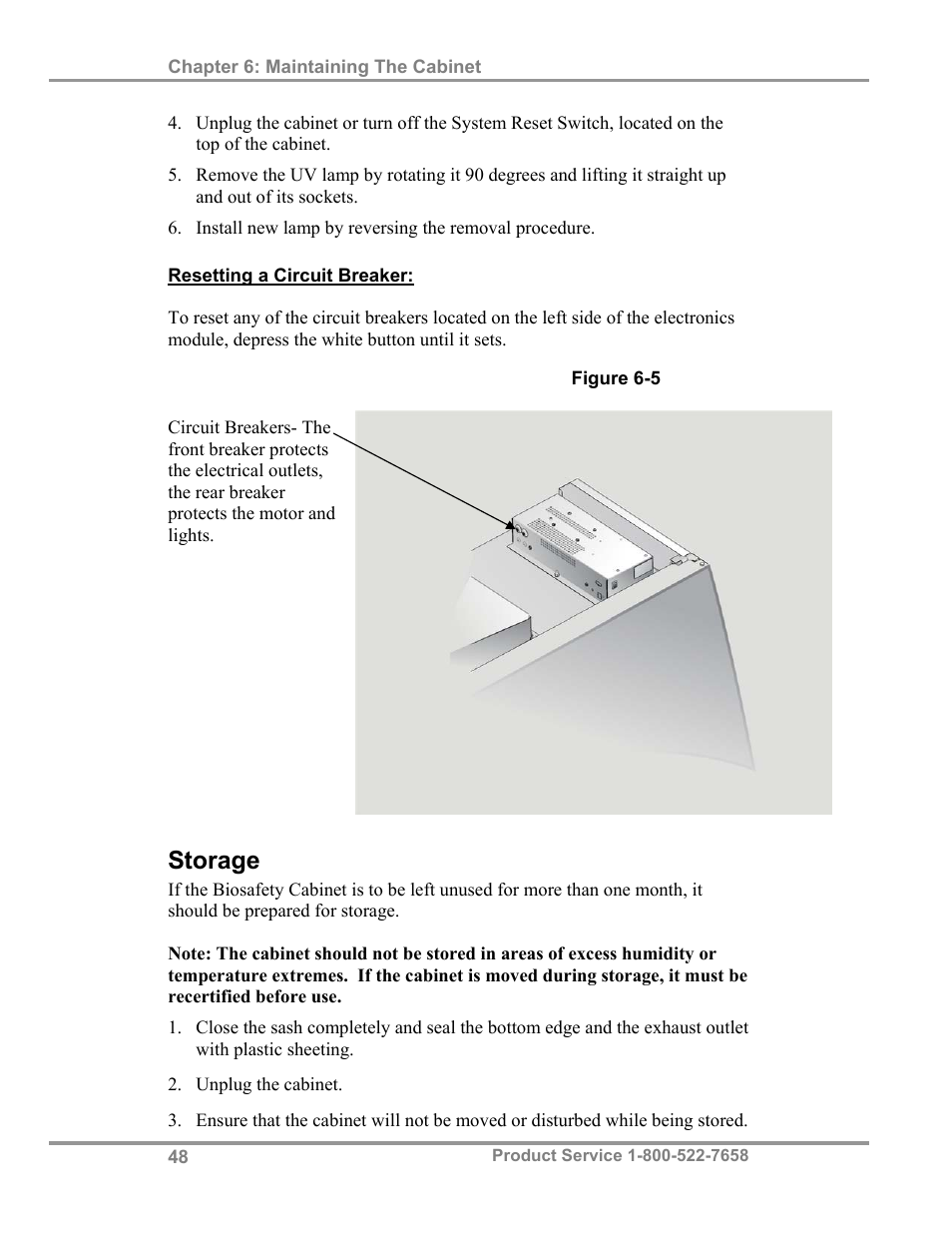Storage | Labconco Biological Safety Cabinets 34608 Series User Manual | Page 53 / 69