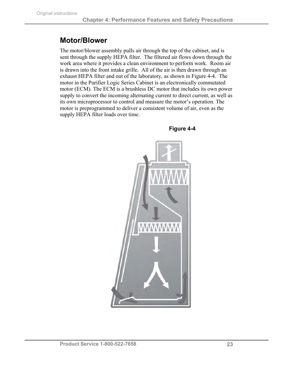 Motor/blower | Labconco Total Exhaust Biological Safety Cabinets 34368 Series User Manual | Page 29 / 76