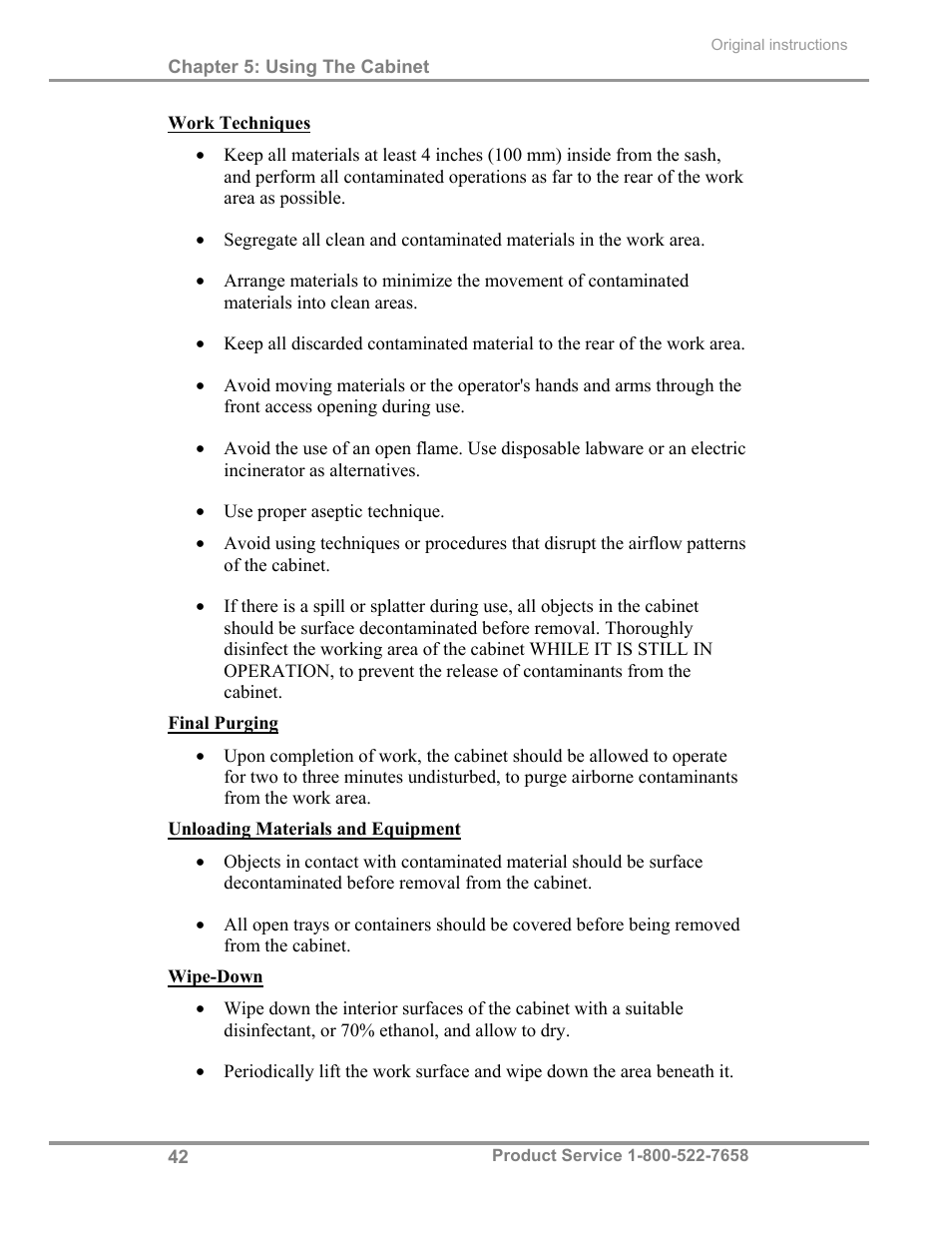 Labconco Total Exhaust Biological Safety Cabinets 34368 Series User Manual | Page 48 / 76