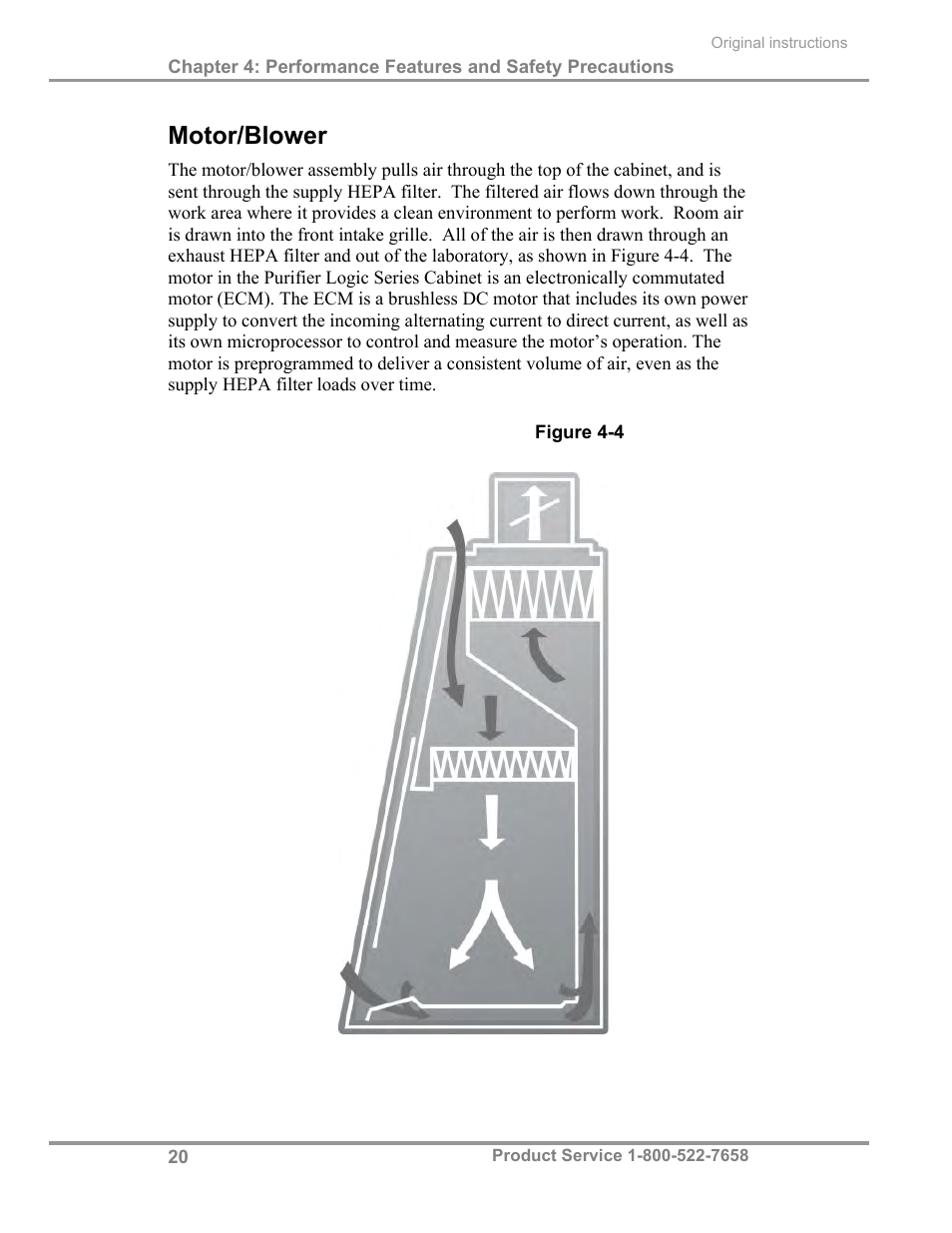 Motor/blower | Labconco Total Exhaust Biological Safety Cabinets 30368 Series User Manual | Page 26 / 64