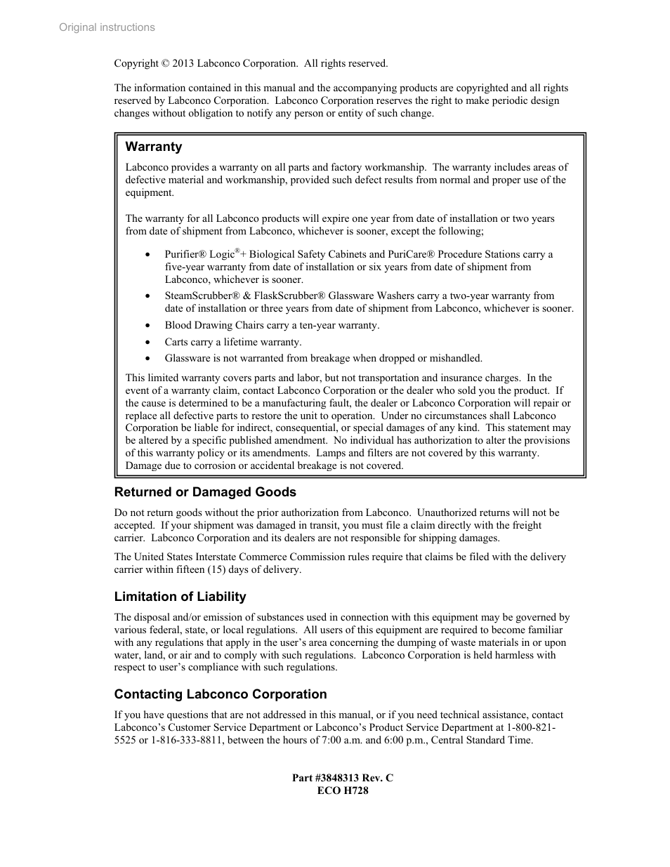 Labconco Total Exhaust Biological Safety Cabinets 30368 Series User Manual | Page 3 / 64