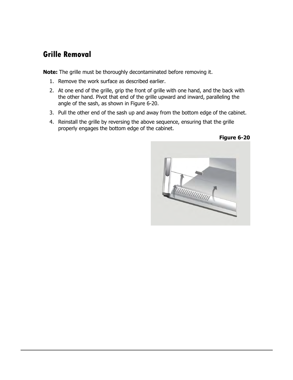 Grille removal | Labconco Type C1 Biosafety Cabinet Models 30468 User Manual | Page 109 / 155