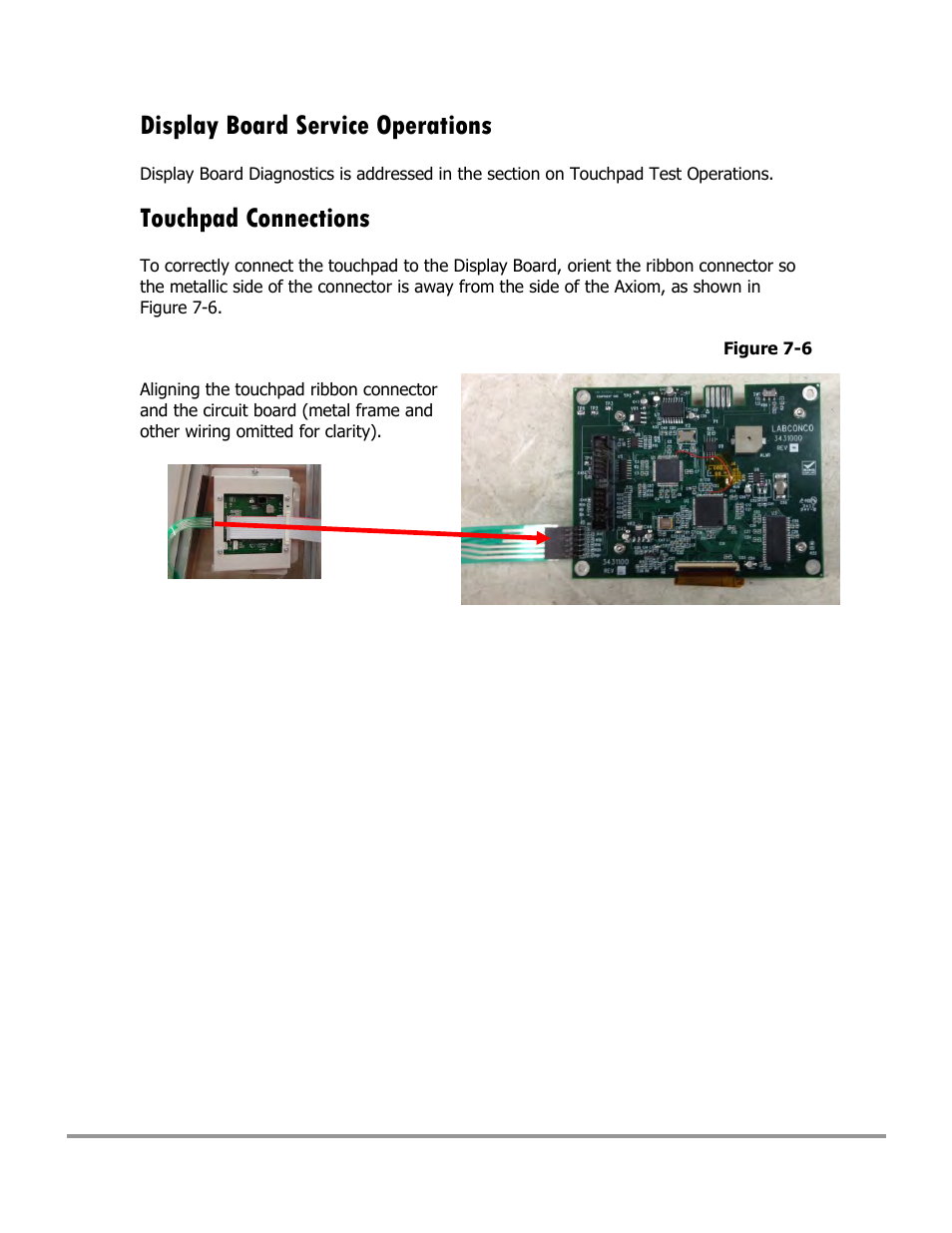 Display board service operations, Touchpad connections | Labconco Type C1 Biosafety Cabinet Models 30468 User Manual | Page 120 / 155