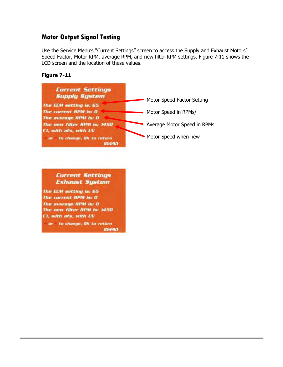 Motor output signal testing | Labconco Type C1 Biosafety Cabinet Models 30468 User Manual | Page 124 / 155