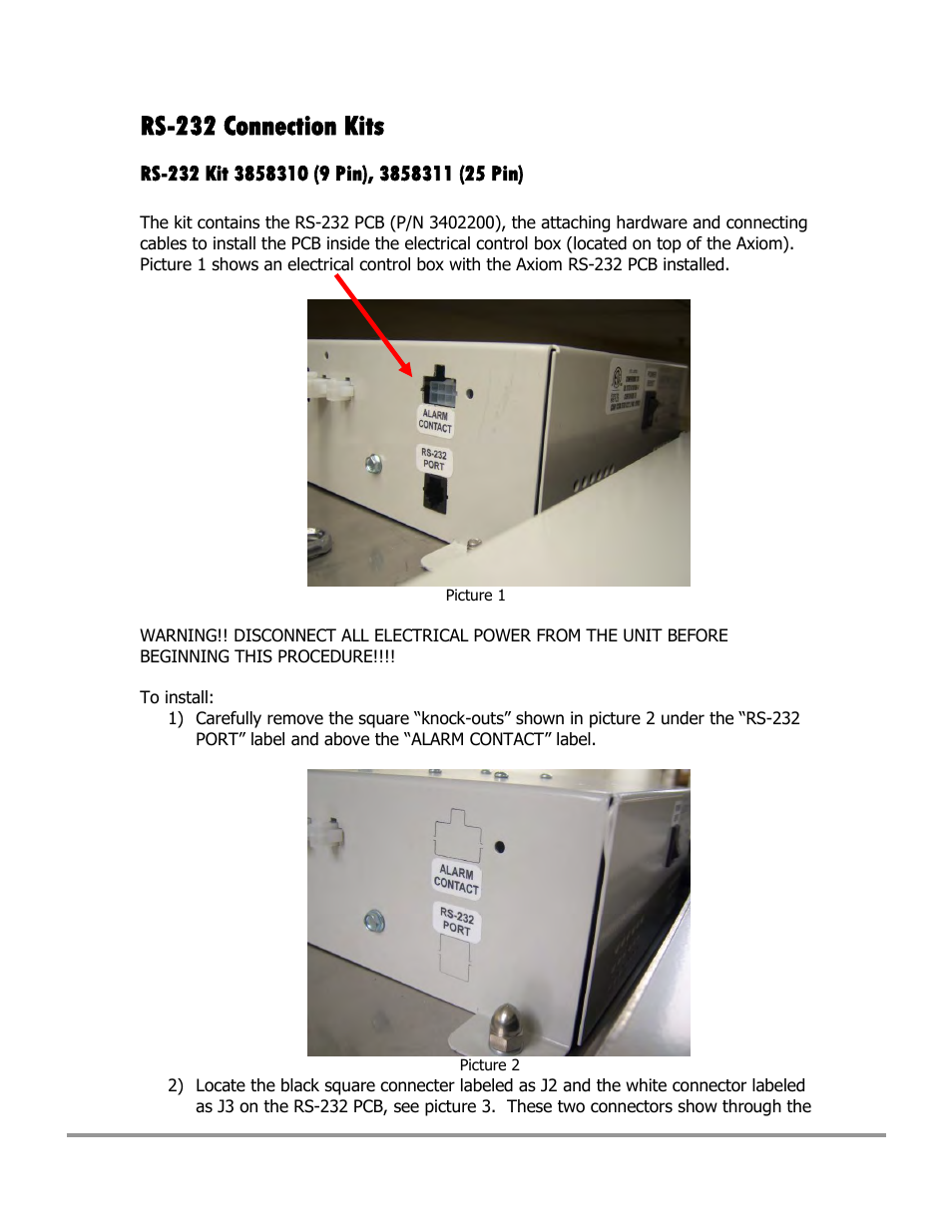 Rs-232 connection kits | Labconco Type C1 Biosafety Cabinet Models 30468 User Manual | Page 138 / 155