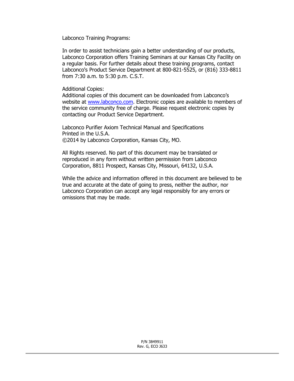 Labconco Type C1 Biosafety Cabinet Models 30468 User Manual | Page 2 / 155