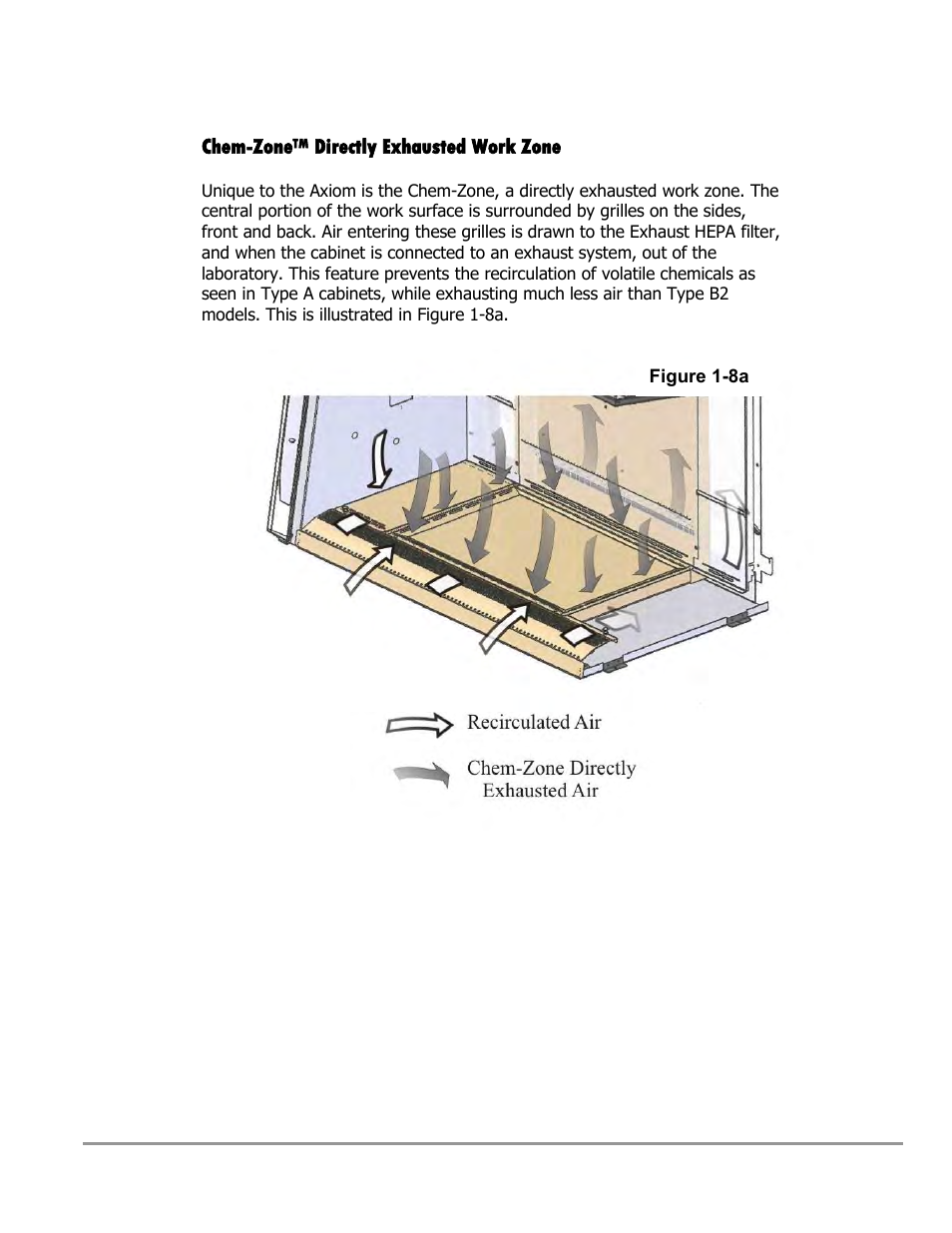 Chem-zone, Directly exhausted work zone | Labconco Type C1 Biosafety Cabinet Models 30468 User Manual | Page 30 / 155