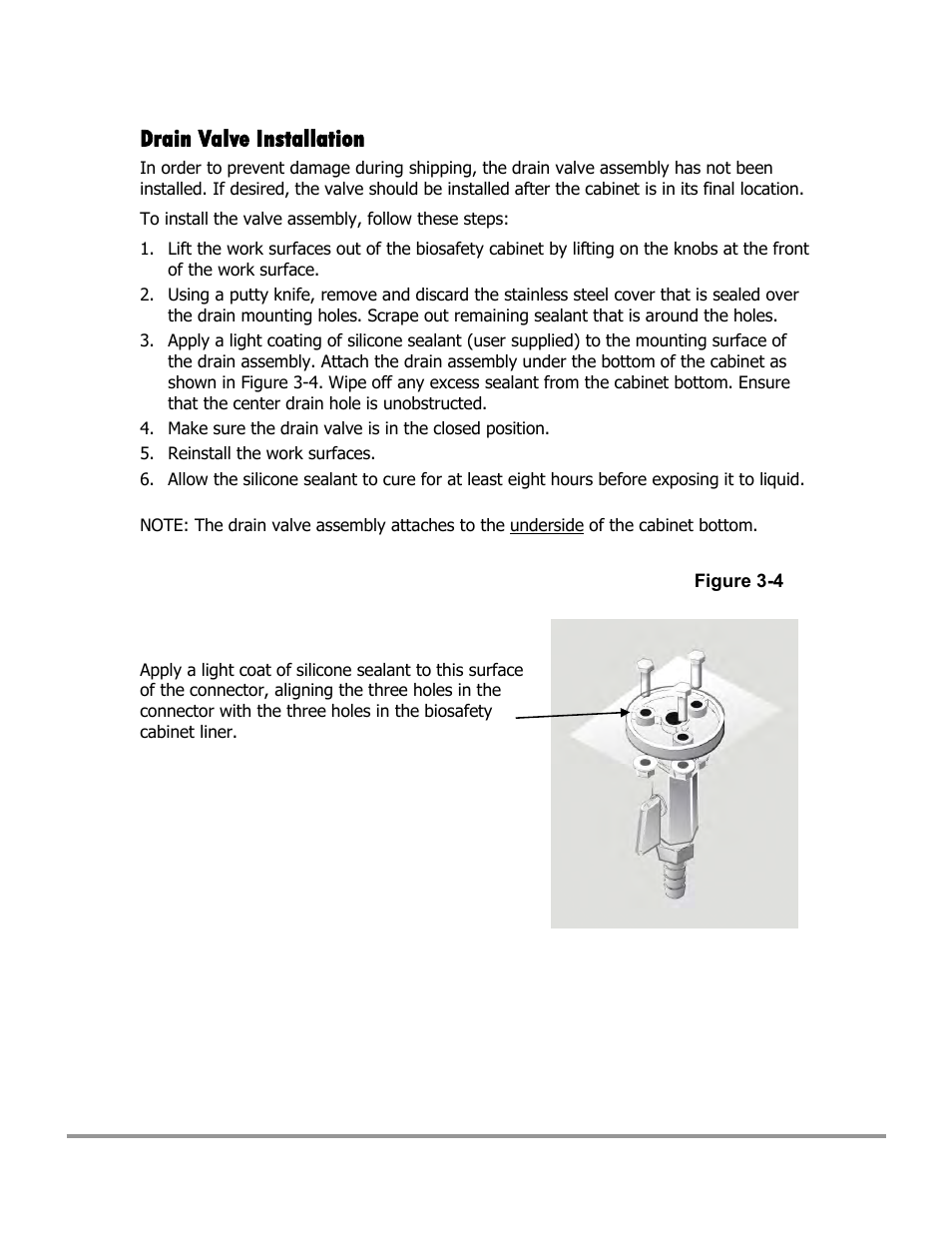 Drain valve installation | Labconco Type C1 Biosafety Cabinet Models 30468 User Manual | Page 59 / 155