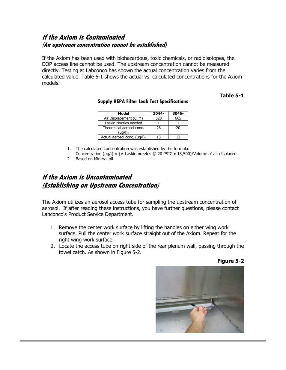 If the axiom is contaminated, An upstream concentration cannot be established) | Labconco Type C1 Biosafety Cabinet Models 30468 User Manual | Page 77 / 155