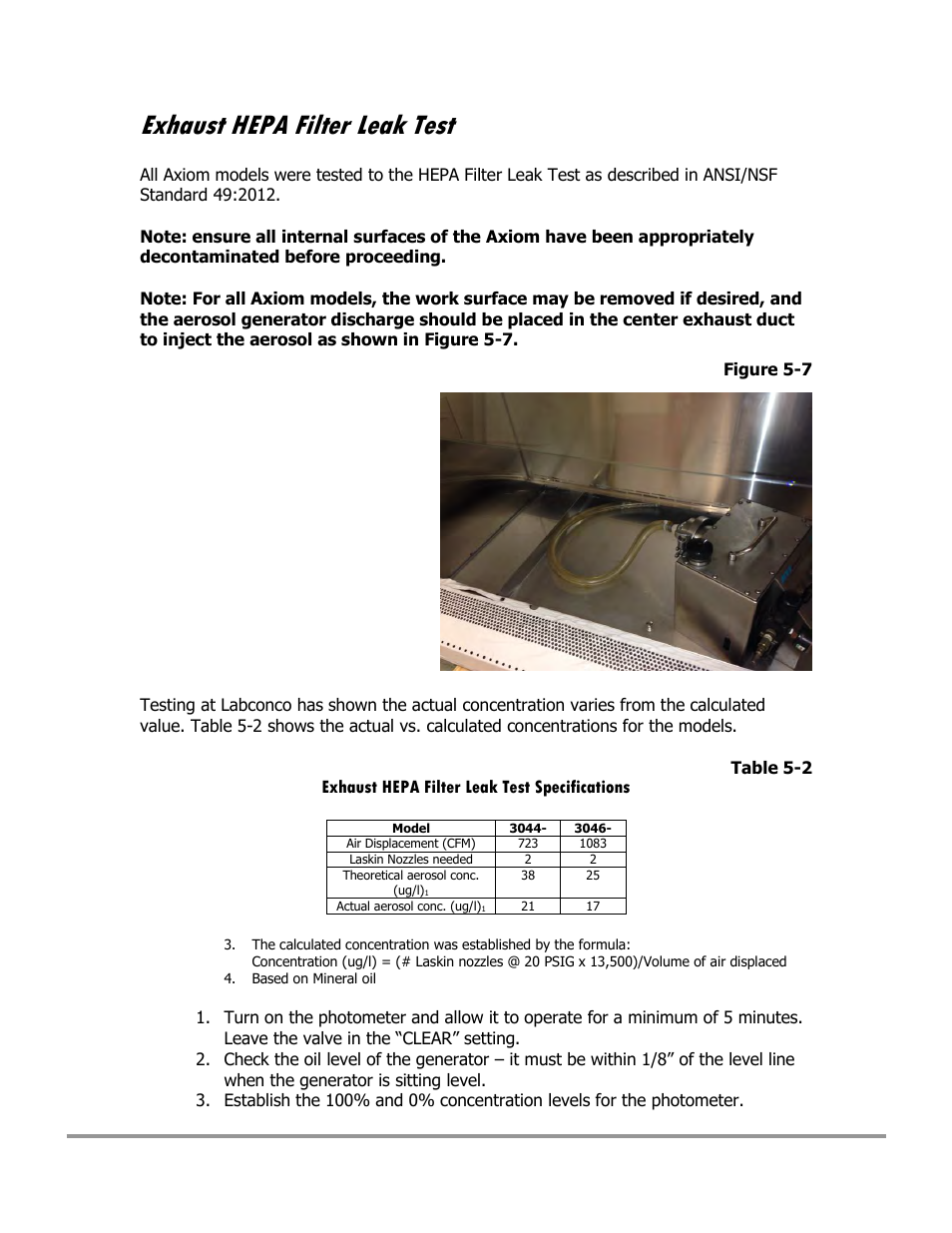Exhaust hepa filter leak test | Labconco Type C1 Biosafety Cabinet Models 30468 User Manual | Page 80 / 155